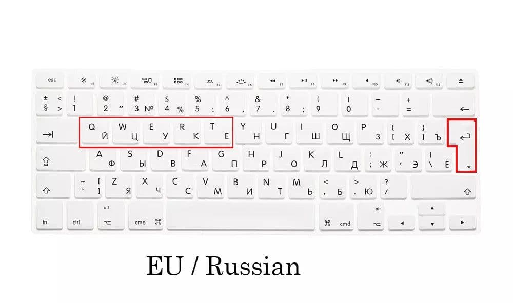 image-EU US Russian Language Keyboard Skin for Macbook Air 13 Russian Keyboard Cover A1466 Waterproof Keyboard Film Protector
