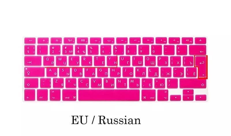 image-EU US Russian Language Keyboard Skin for Macbook Air 13 Russian Keyboard Cover A1466 Waterproof Keyboard Film Protector