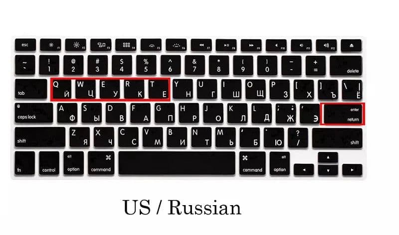image-EU US Russian Language Keyboard Skin for Macbook Air 13 Russian Keyboard Cover A1466 Waterproof Keyboard Film Protector