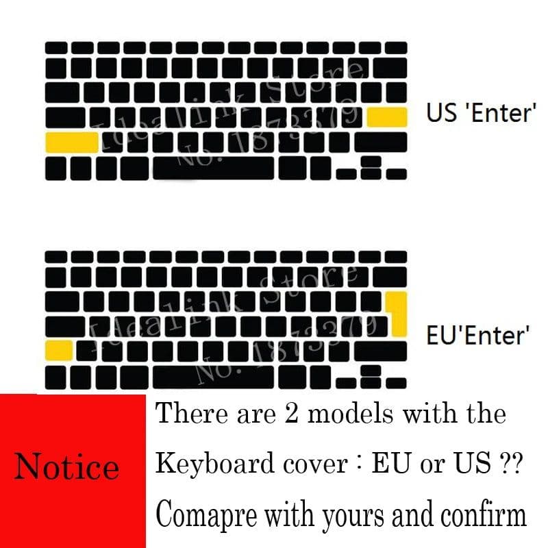 image-EU US Russian Language Keyboard Skin for Macbook Air 13 Russian Keyboard Cover A1466 Waterproof Keyboard Film Protector
