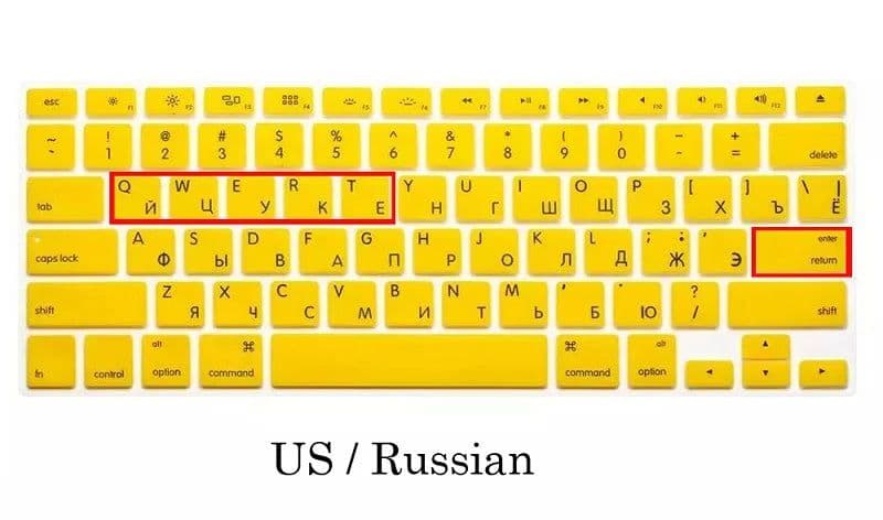 image-EU US Russian Language Keyboard Skin for Macbook Air 13 Russian Keyboard Cover A1466 Waterproof Keyboard Film Protector