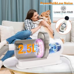 image-6 In 1 Pet Grooming Vacuum Kit Dog Grooming Clippers Pet Hair Remover With Power 2.5L Large Suction & Low Noise Pet Hair Kits