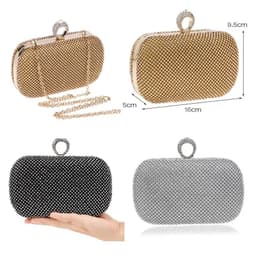 image-Evening Clutch Bags Diamond-Studded Evening Bag With Chain Shoulder Bag Women's Handbags Wallets Evening Bag For Wedding