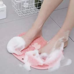 image-Dropshipme Shower Back Scrubber Body Scrub Exfoliating Silicone Reusable Sucker Wall Mat Bath Massage Tool Bathroom Accessories