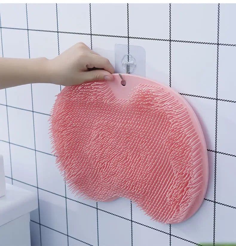 image-Dropshipme Shower Back Scrubber Body Scrub Exfoliating Silicone Reusable Sucker Wall Mat Bath Massage Tool Bathroom Accessories