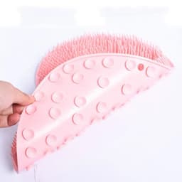 image-Dropshipme Shower Back Scrubber Body Scrub Exfoliating Silicone Reusable Sucker Wall Mat Bath Massage Tool Bathroom Accessories