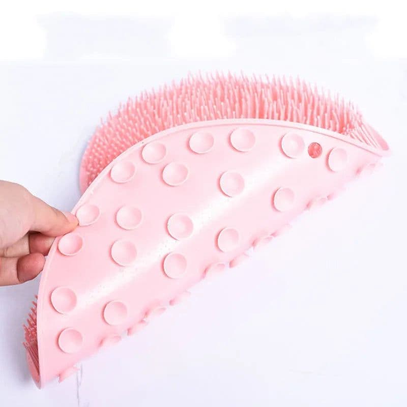 image-Dropshipme Shower Back Scrubber Body Scrub Exfoliating Silicone Reusable Sucker Wall Mat Bath Massage Tool Bathroom Accessories