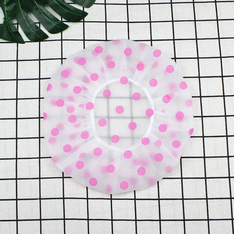 image-Hot Selling Waterproof Shower Cap Thickened Elastic Shower Cap Shower Cap Ladies Spa Bath Accessories Hair Salon Bathroom Produc