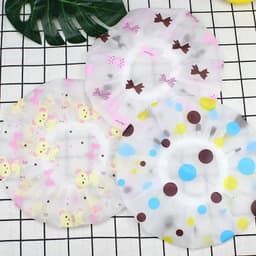 image-Hot Selling Waterproof Shower Cap Thickened Elastic Shower Cap Shower Cap Ladies Spa Bath Accessories Hair Salon Bathroom Produc
