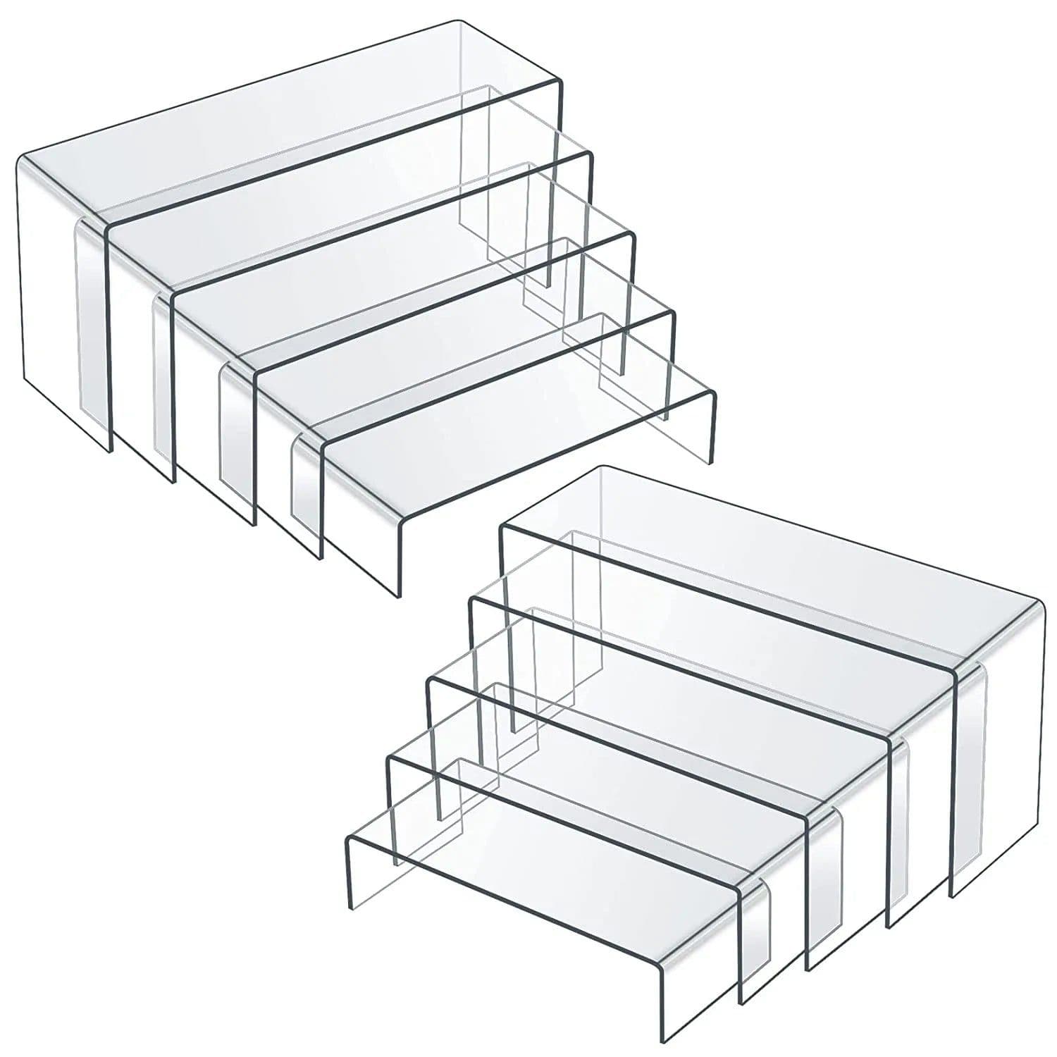 image-Clear Acrylic Display Riser Stand Jewelry Display Shelf Cupcake Stand Showcase Fixtures for Candy Dessert Figures Collections