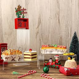 image-Clear Acrylic Display Riser Stand Jewelry Display Shelf Cupcake Stand Showcase Fixtures for Candy Dessert Figures Collections