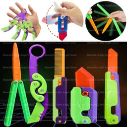 image-New Knife Fidget Toy 3D Printing Technology Stocking Stuffers Gift With Butterfly Claw Blade Carrot Fidget Toy Stress relief Toy
