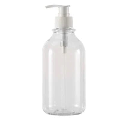 image-300/500ml Bathroom Soap Dispenser Bottle Shampoo Shower Gel Bottle Press Type Refillable Empty Glossy Bottle Waterproof Labels