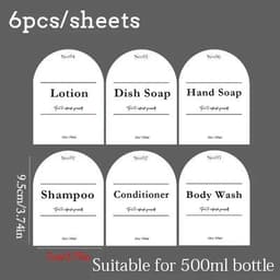 image-300/500ml Bathroom Soap Dispenser Bottle Shampoo Shower Gel Bottle Press Type Refillable Empty Glossy Bottle Waterproof Labels