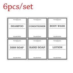 image-300/500ml Bathroom Soap Dispenser Bottle Shampoo Shower Gel Bottle Press Type Refillable Empty Glossy Bottle Waterproof Labels