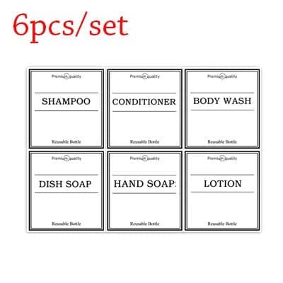 image-300/500ml Bathroom Soap Dispenser Bottle Shampoo Shower Gel Bottle Press Type Refillable Empty Glossy Bottle Waterproof Labels