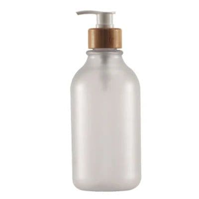 image-300/500ml Bathroom Soap Dispenser Bottle Shampoo Shower Gel Bottle Press Type Refillable Empty Glossy Bottle Waterproof Labels