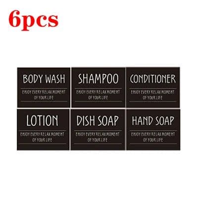 image-300/500ml Bathroom Soap Dispenser Bottle Shampoo Shower Gel Bottle Press Type Refillable Empty Glossy Bottle Waterproof Labels