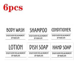 image-300/500ml Bathroom Soap Dispenser Bottle Shampoo Shower Gel Bottle Press Type Refillable Empty Glossy Bottle Waterproof Labels