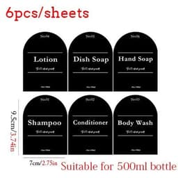 image-300/500ml Bathroom Soap Dispenser Bottle Shampoo Shower Gel Bottle Press Type Refillable Empty Glossy Bottle Waterproof Labels