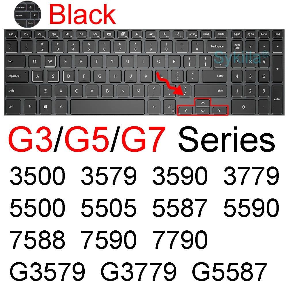 image-Keyboard Cover for Dell G15 G16 Gaming G3 G5 G7 Pro SE 15 16 17 Silicone Protector Skin Case 7620 5510 5511 5515 5520 5521 5525
