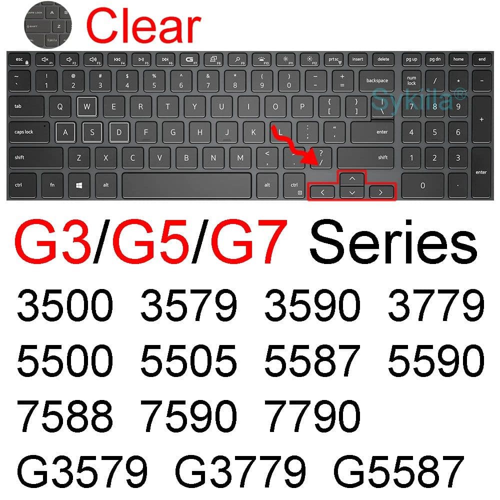 image-Keyboard Cover for Dell G15 G16 Gaming G3 G5 G7 Pro SE 15 16 17 Silicone Protector Skin Case 7620 5510 5511 5515 5520 5521 5525