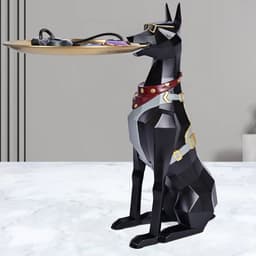 image-Design Tray dog Statue Butler Tray for Key Box Home Ornaments Animal Figurines Office Decoration Resin dog Sculpture decor Rooms