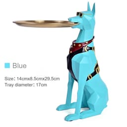 image-Design Tray dog Statue Butler Tray for Key Box Home Ornaments Animal Figurines Office Decoration Resin dog Sculpture decor Rooms