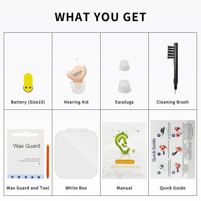 image-Hearing Aid Digital Hearing Aids Invisible For The Elder Seniors With A10 Battery In The Ear Sound Amplifier Audífonos First Aid