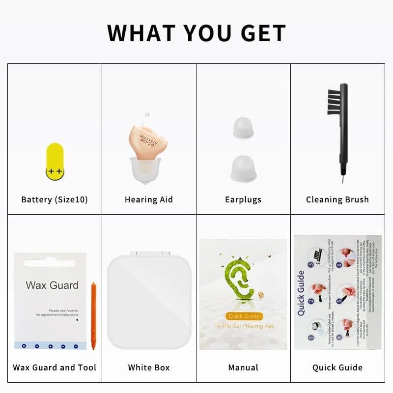 image-Hearing Aid Digital Hearing Aids Invisible For The Elder Seniors With A10 Battery In The Ear Sound Amplifier Audífonos First Aid