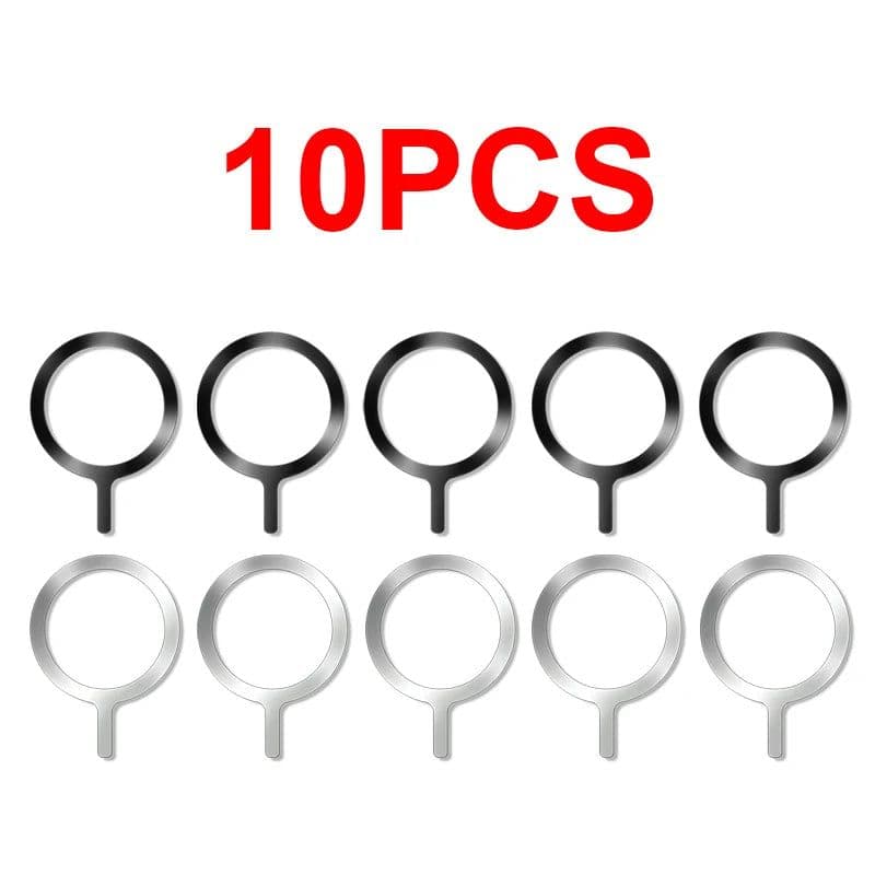 image-10-1PCS Stainless Steel Magnetic Metal Plate Ring For Magsafe Wireless Charger Iron Sheet Sticker Magnet Car Phone Holder