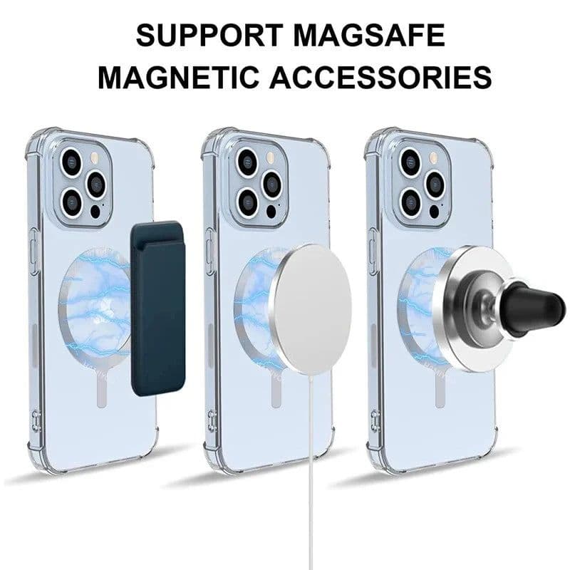 image-10-1PCS Stainless Steel Magnetic Metal Plate Ring For Magsafe Wireless Charger Iron Sheet Sticker Magnet Car Phone Holder