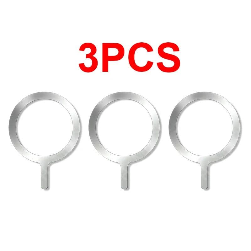 image-10-1PCS Stainless Steel Magnetic Metal Plate Ring For Magsafe Wireless Charger Iron Sheet Sticker Magnet Car Phone Holder