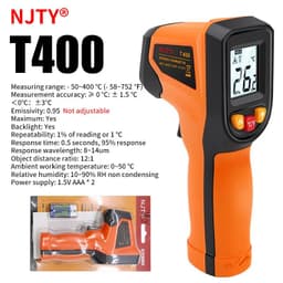 image-NJTY Digital Infrared Thermometer -50~600℃ Laser termometro Pyrometer Gun Non-Contact Laser Temperature Meter gauge Tools
