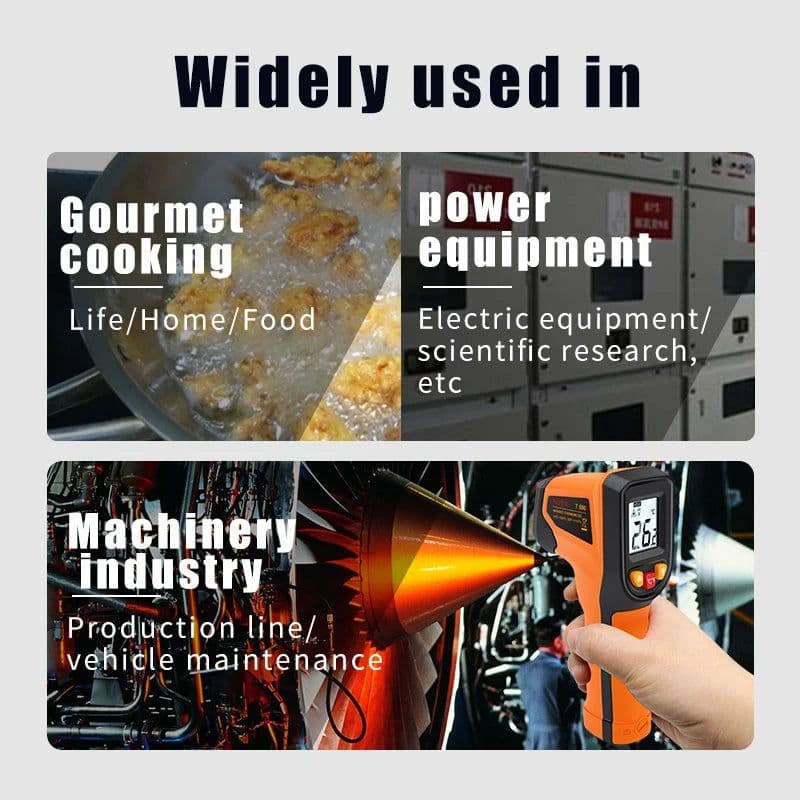 image-NJTY Digital Infrared Thermometer -50~600℃ Laser termometro Pyrometer Gun Non-Contact Laser Temperature Meter gauge Tools