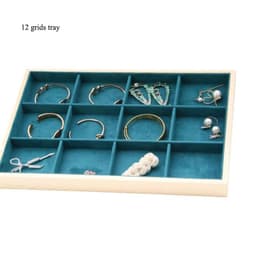 image-Unique-Beige Velvet Necklace Ring Earring Holder Newly Wooden Jewelry Tray Series Jewelry Disply Jewellery Organizer Box