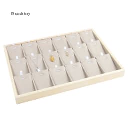 image-Unique-Beige Velvet Necklace Ring Earring Holder Newly Wooden Jewelry Tray Series Jewelry Disply Jewellery Organizer Box
