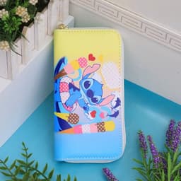 image-New Disney Women Wallet Stitch Cartoons Long PU Coin Purse Bag for Phone Card Holder Cute Printing Fashion Money Clip Clutch Bag