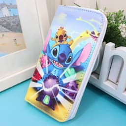 image-New Disney Women Wallet Stitch Cartoons Long PU Coin Purse Bag for Phone Card Holder Cute Printing Fashion Money Clip Clutch Bag