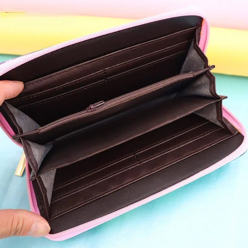 image-New Disney Women Wallet Stitch Cartoons Long PU Coin Purse Bag for Phone Card Holder Cute Printing Fashion Money Clip Clutch Bag