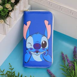 image-New Disney Women Wallet Stitch Cartoons Long PU Coin Purse Bag for Phone Card Holder Cute Printing Fashion Money Clip Clutch Bag