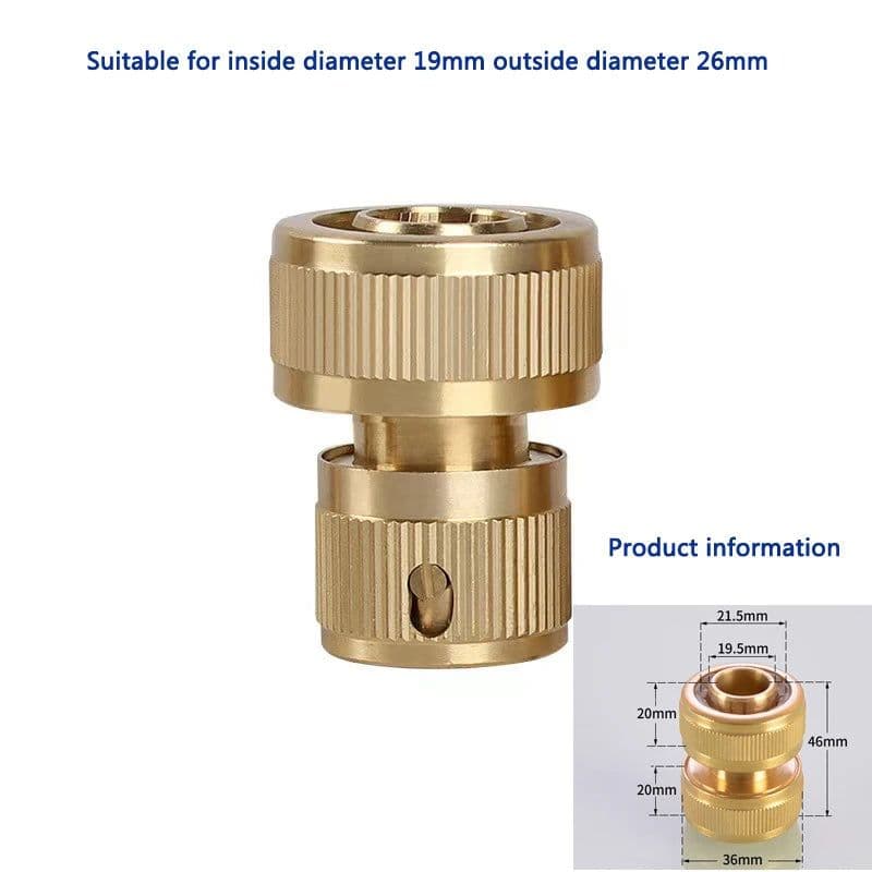 image-Brass Quick Waterstop Connector Car Wash Water Gun G1/2 G3/4 Garden Irrigation Hose Copper Connector Kit