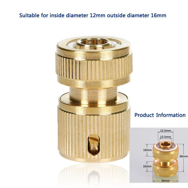 image-Brass Quick Waterstop Connector Car Wash Water Gun G1/2 G3/4 Garden Irrigation Hose Copper Connector Kit