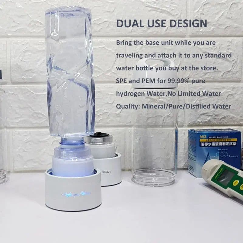 image-Bluevida new sports style SPE & PEM hydrogen water generator, H2 up to 3000ppb and large battery capacity hydrogen water bottle