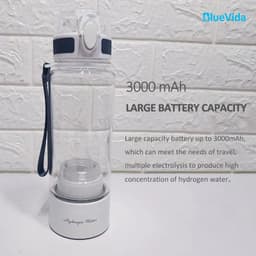 image-Bluevida new sports style SPE & PEM hydrogen water generator, H2 up to 3000ppb and large battery capacity hydrogen water bottle