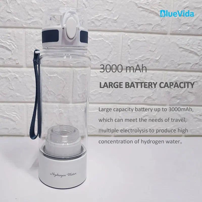 image-Bluevida new sports style SPE & PEM hydrogen water generator, H2 up to 3000ppb and large battery capacity hydrogen water bottle
