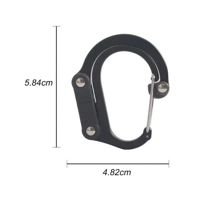image-1PC Hybrid Gear Clips Multi-function Swivel Buckle D-Type Carabiner Non-Locking Strong Clip Camping Fishing Hiking Travel Outing