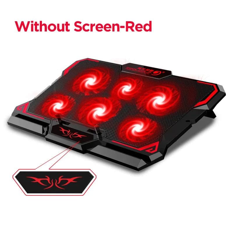 image-COOLCOLD 17inch Gaming Laptop Cooler Six Fan Led Screen Two USB Port 2600RPM Laptop Cooling Pad Notebook Stand For Laptop