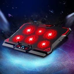 image-COOLCOLD 17inch Gaming Laptop Cooler Six Fan Led Screen Two USB Port 2600RPM Laptop Cooling Pad Notebook Stand For Laptop