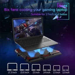 image-COOLCOLD 17inch Gaming Laptop Cooler Six Fan Led Screen Two USB Port 2600RPM Laptop Cooling Pad Notebook Stand For Laptop